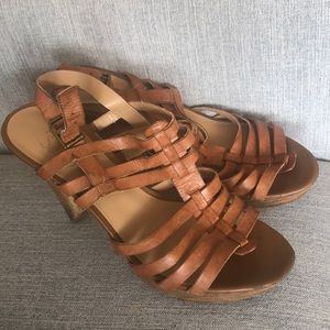 Brown strappy heels